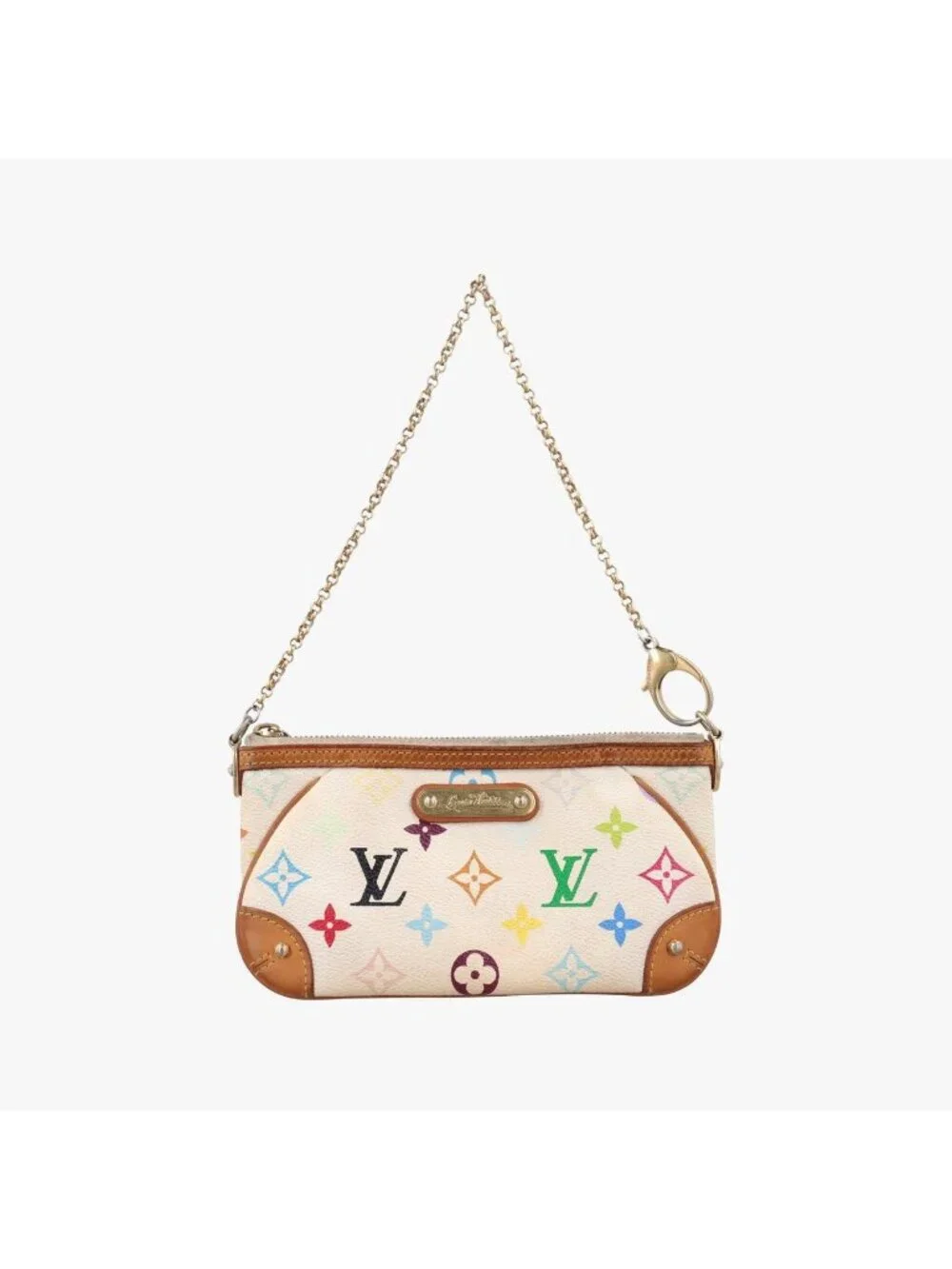 Louis Vuitton Pochette Mirror MM Blanc Monogram Multicolor Handbag
